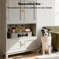 GreenPetopia dog treat container removable dividers for customized storage.