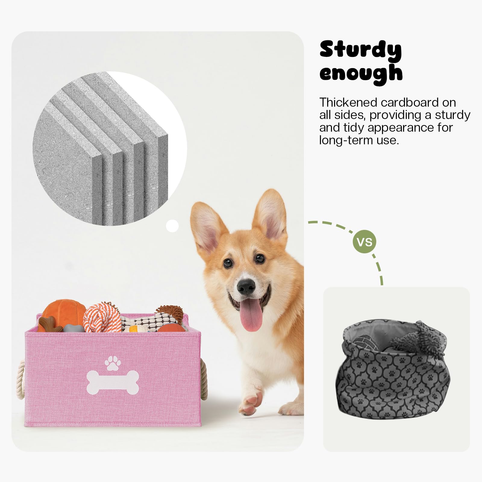 GreenPetopia foldable dog toy basket saves space