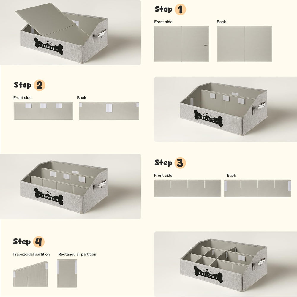 GreenPetopia gray dog treat container folds flat when not in use