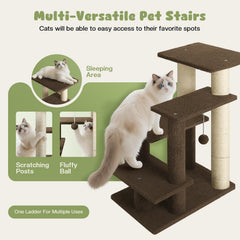 GreenPetopia pet steps with sisal posts for claw sharpening and playful scratching