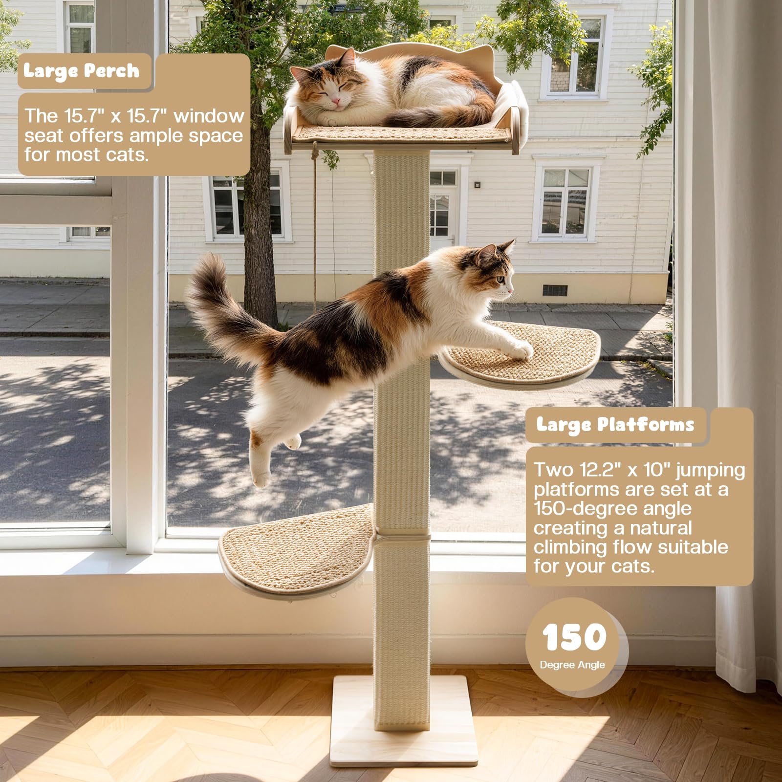 GreenPetopia platform 2 on window perch supports jumping between levels.