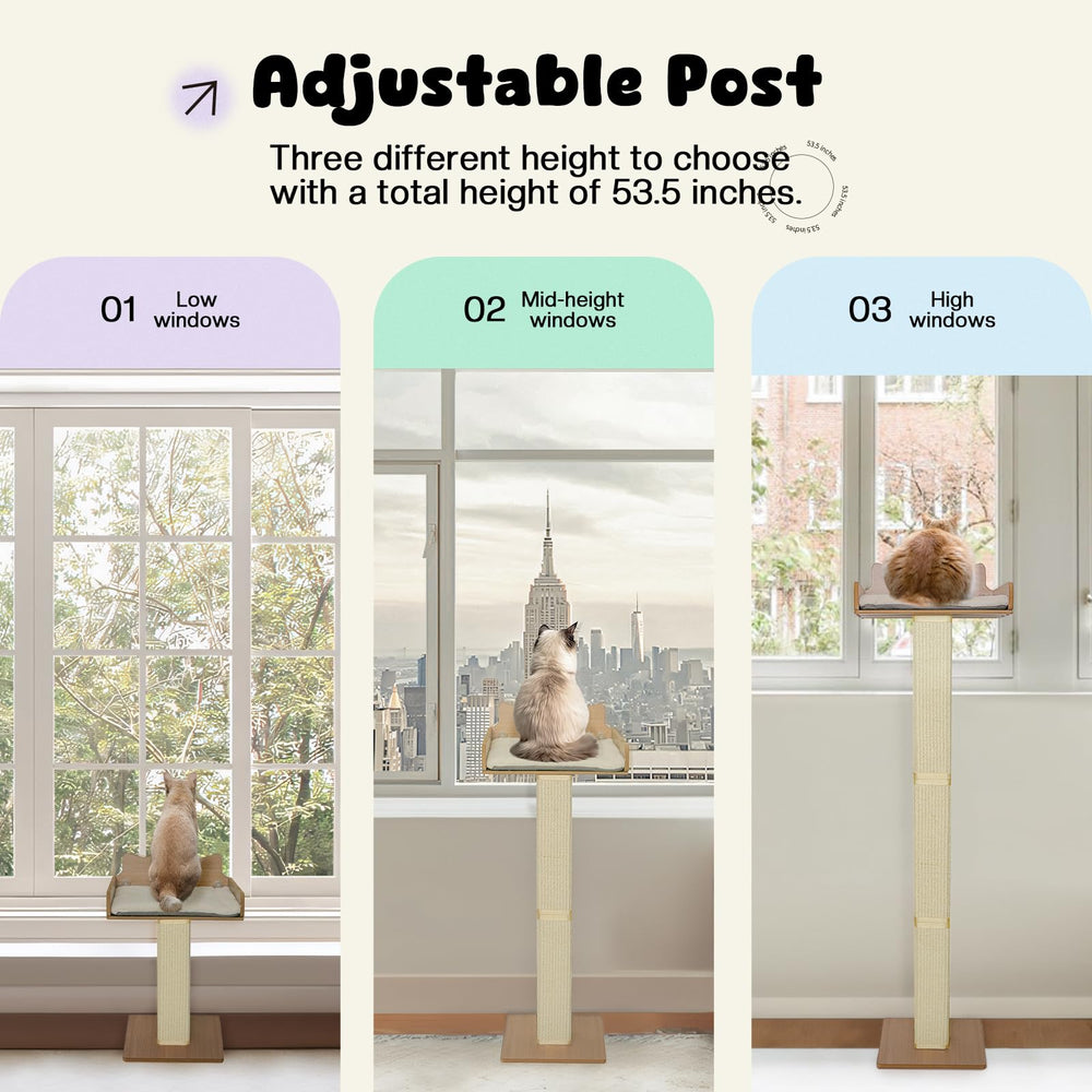 Wide 15.7 by 15.7 inch perch fits most cats.
