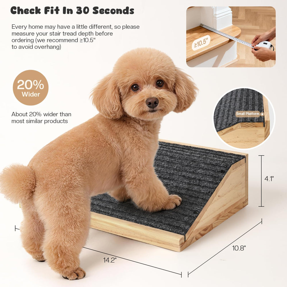 GreenPetopia wooden ramp base is sturdy and stable for multi step use.