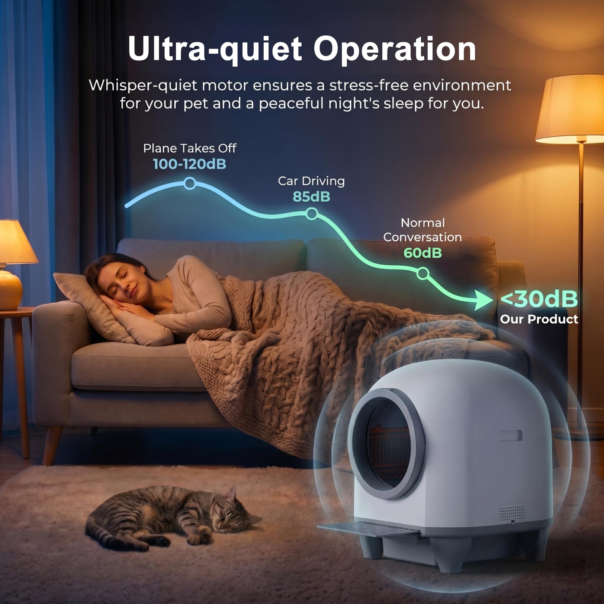 Greesum large 90-liter capacity litter box for busy multi-cat homes.