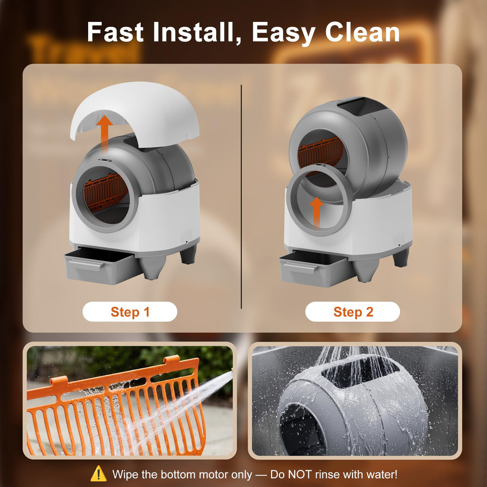 Greesum included mat and litter bags simplify setup.
