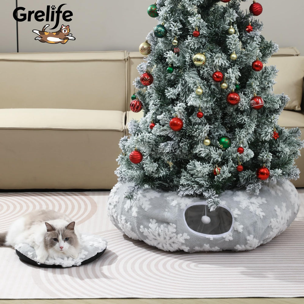 Grelife cat tunnel bed two-in-one design for naps and play.