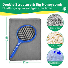 GRELY Cat Litter Mat urine-proof PVC-backed layer protects floors.