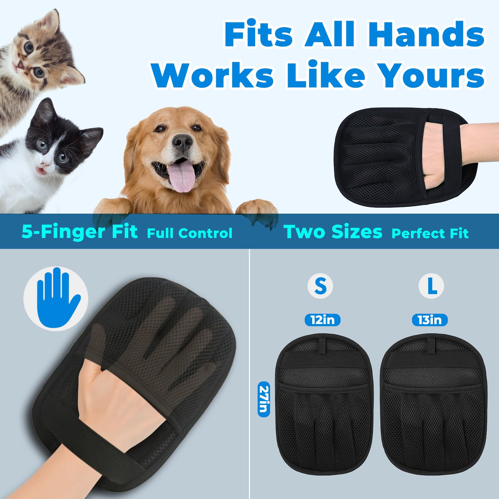 GRENTY silicone scraper reaches tight spots to remove fur from seams