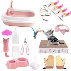GRETJOB kitten starter kit litter box for tidy spaces and easy access