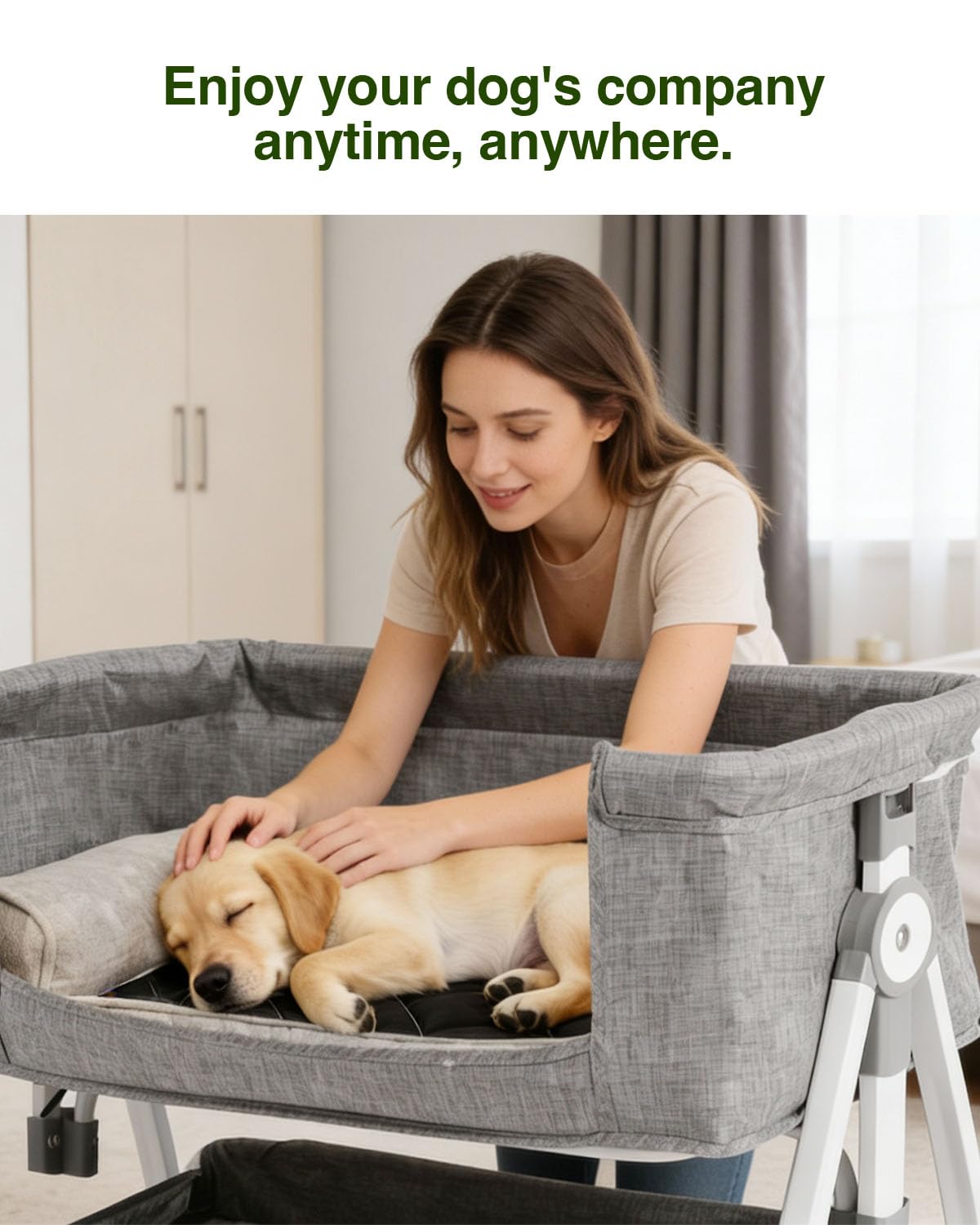 Grevigily Bedside Dog Bed Sleeper for small to medium dogs and cats
