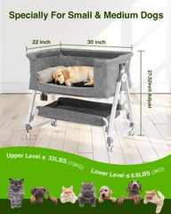 Grevigily Bedside Dog Bed Sleeper height adjustment aligns with your bed height