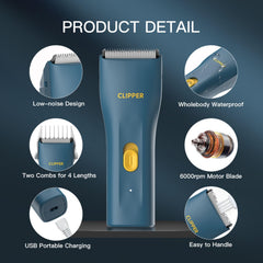 Grimgrow clipper with ceramic blade for smooth, snag-free trims