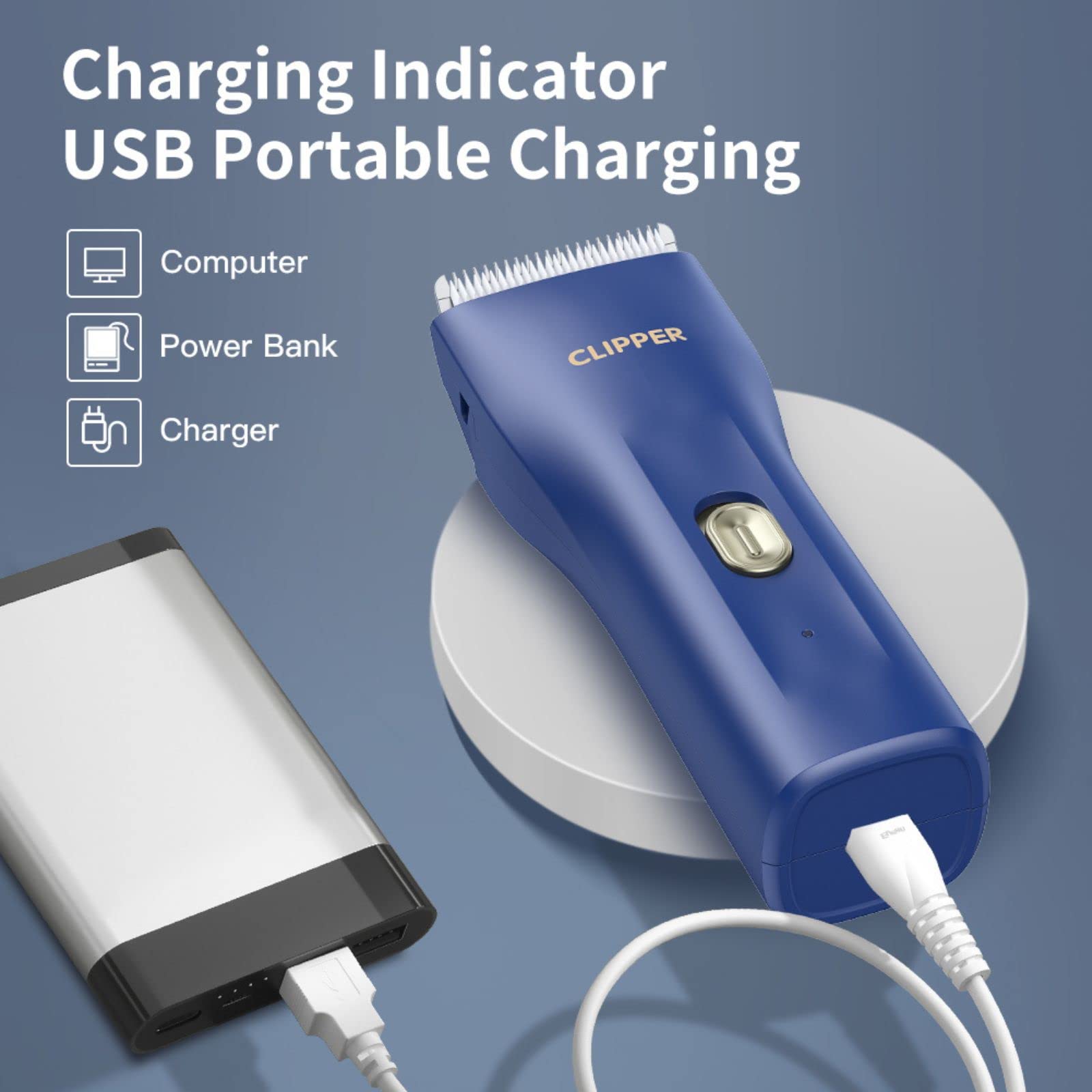 Grimgrow clipper USB rechargeable for convenient charging anywhere.