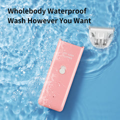 Grimgrow easy-cleaning feature shown by blade removal for maintenance.