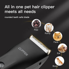 Grimgrow clipper with low-noise design for anxious pets.