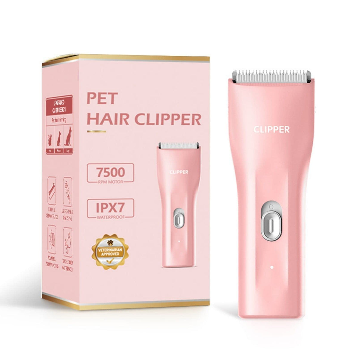 Grimgrow waterproof clipper for dogs and cats, safe trimming in damp conditions