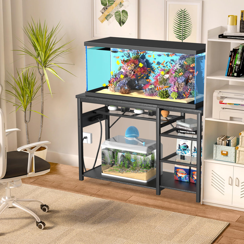 GRLEAF stand features built-in power outlets to simplify equipment wiring.