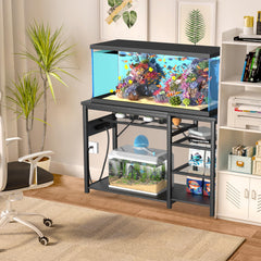 GRLEAF stand features built-in power outlets to simplify equipment wiring.