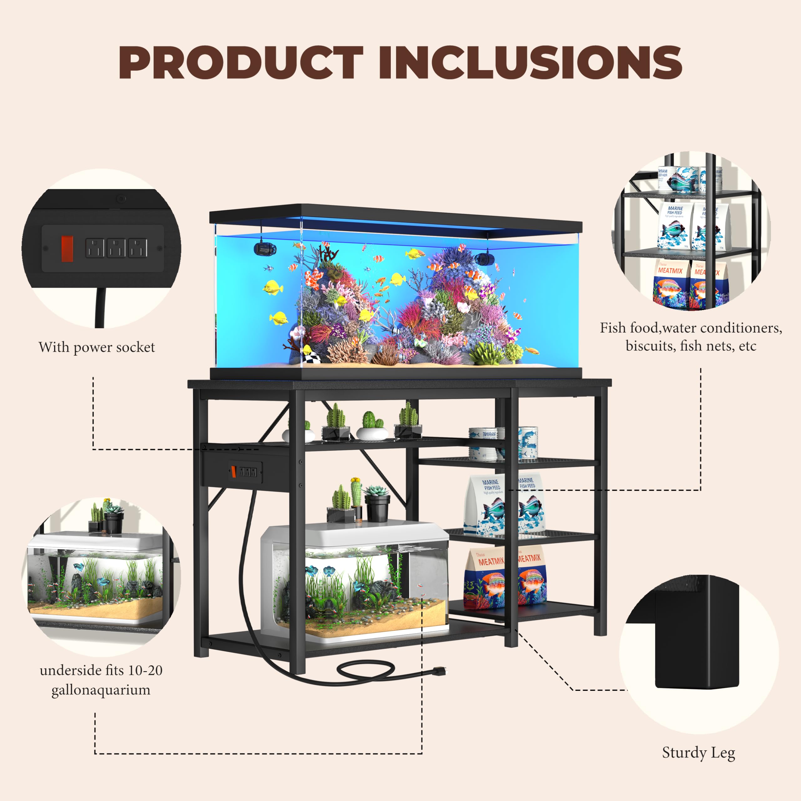 GRLEAF stand open-shelves improve ventilation and easy access.