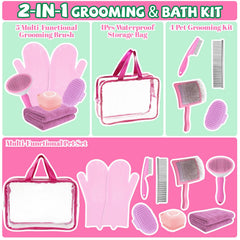 Grnheat bath brush with soft rubber tips for gentle cleansing.