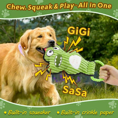 Grnstf Gorilla crinkle squeaky dog toy keeps dogs entertained with bold colors