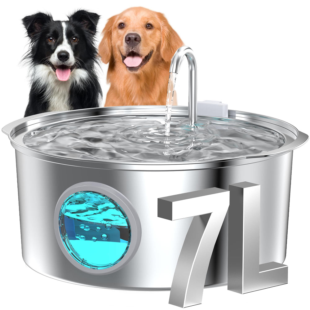 GROOKPET large dog fountain with 7L capacity for multi-pet homes.