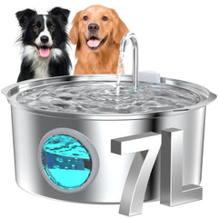 GROOKPET large dog fountain with 7L capacity for multi-pet homes.