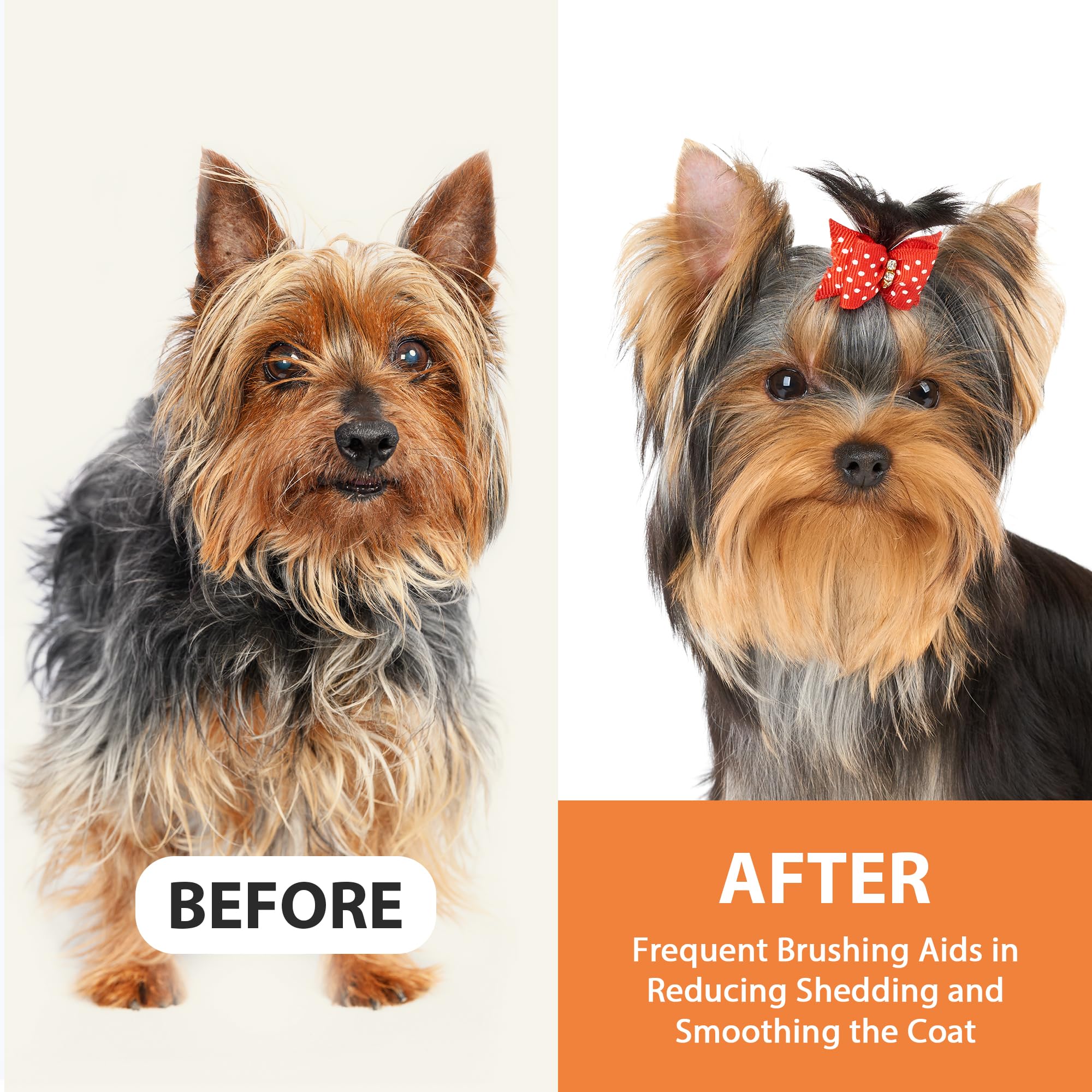 GROOMAGE brush helps distribute natural oils for a healthy-looking coat