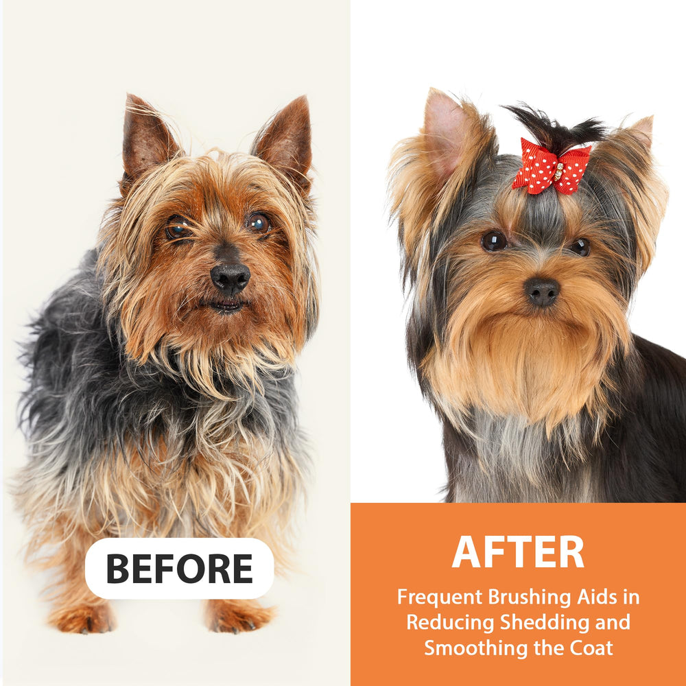 GROOMAGE brush helps distribute natural oils for a healthy-looking coat