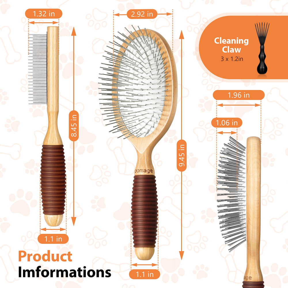 GROOMAGE pet deshedding brush helps reduce loose fur on long-haired breeds