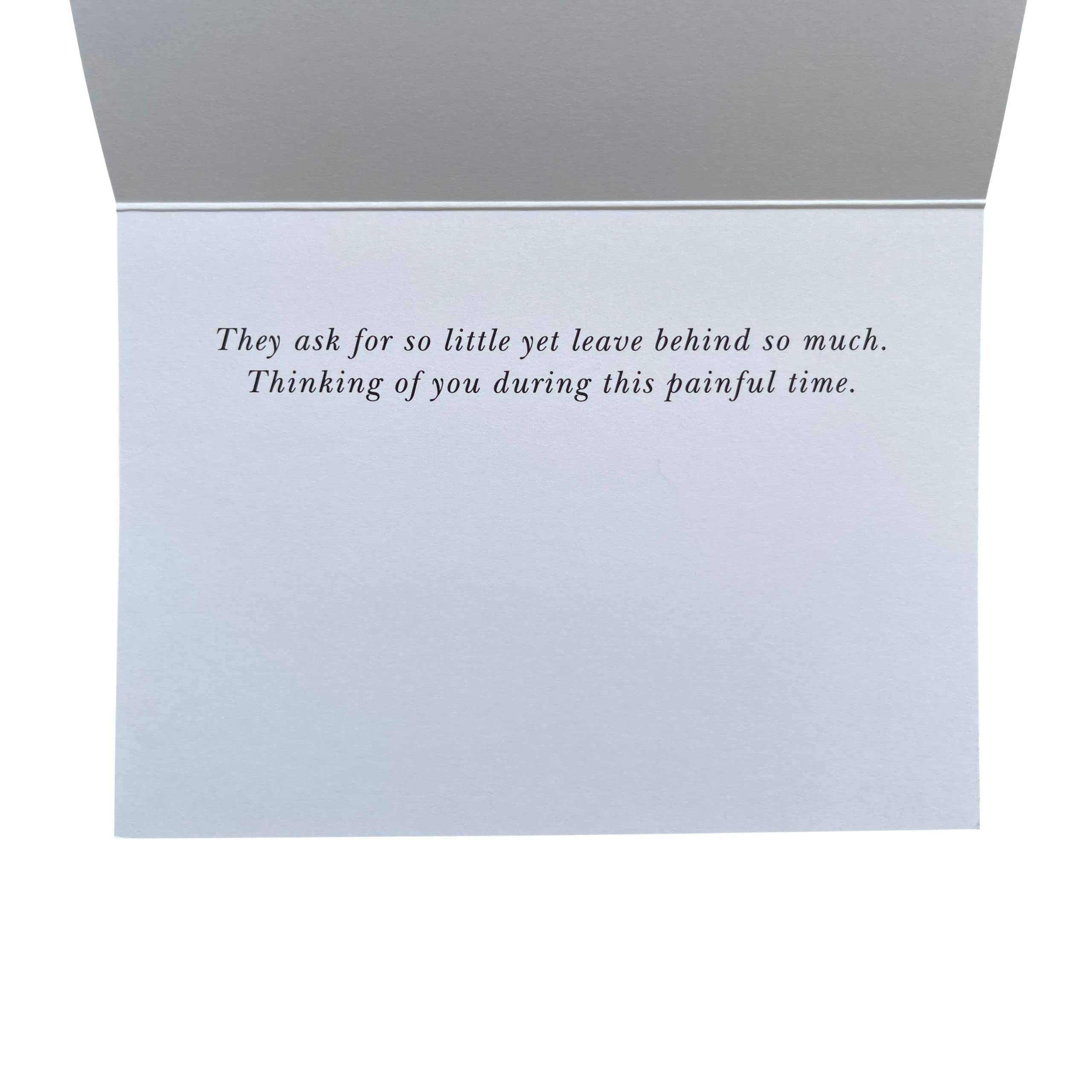 Groomers Margins elegant pet loss cards for professional condolences to pet owners