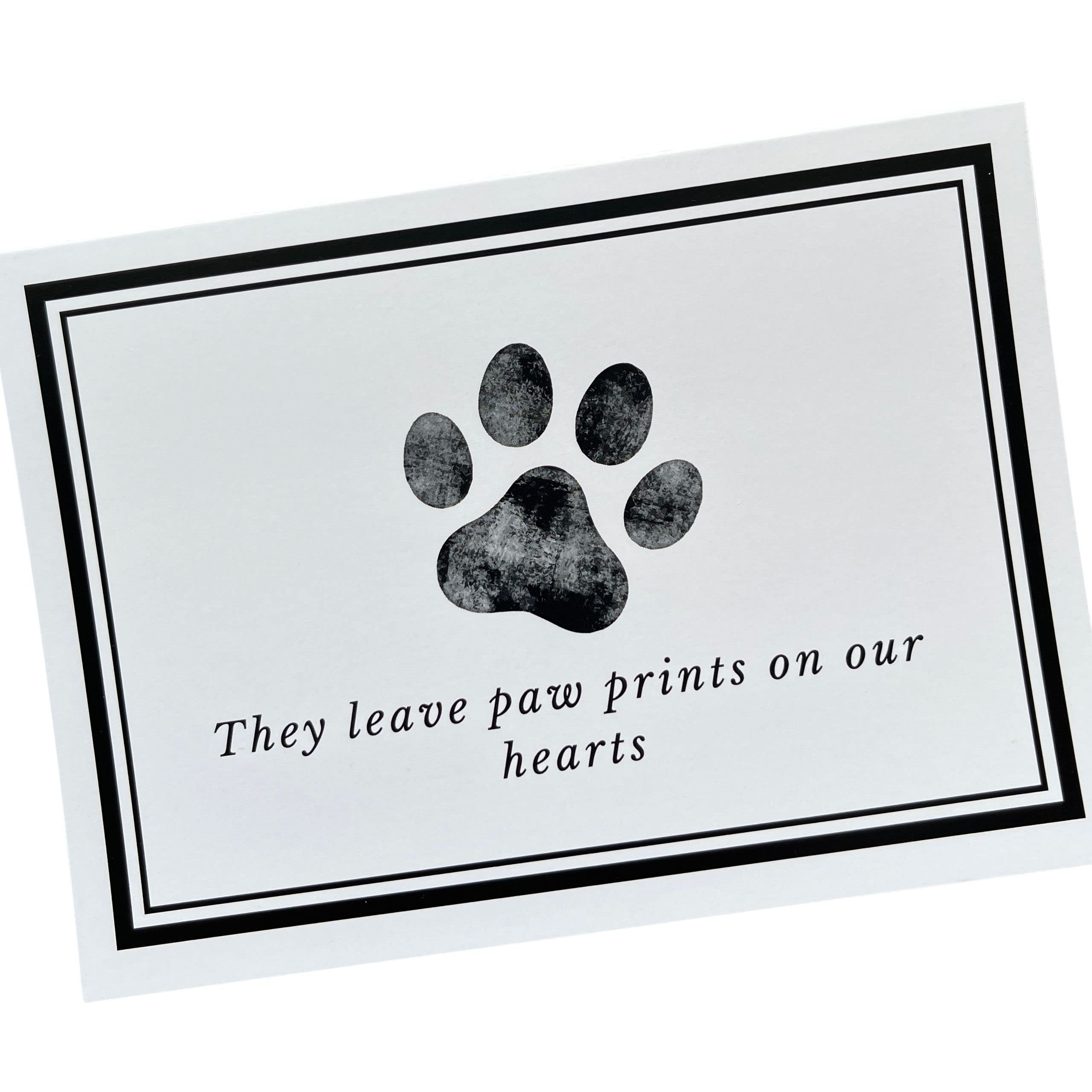 Groomers Margins paw-print sympathy cards 16-pack for comforting clients after pet loss
