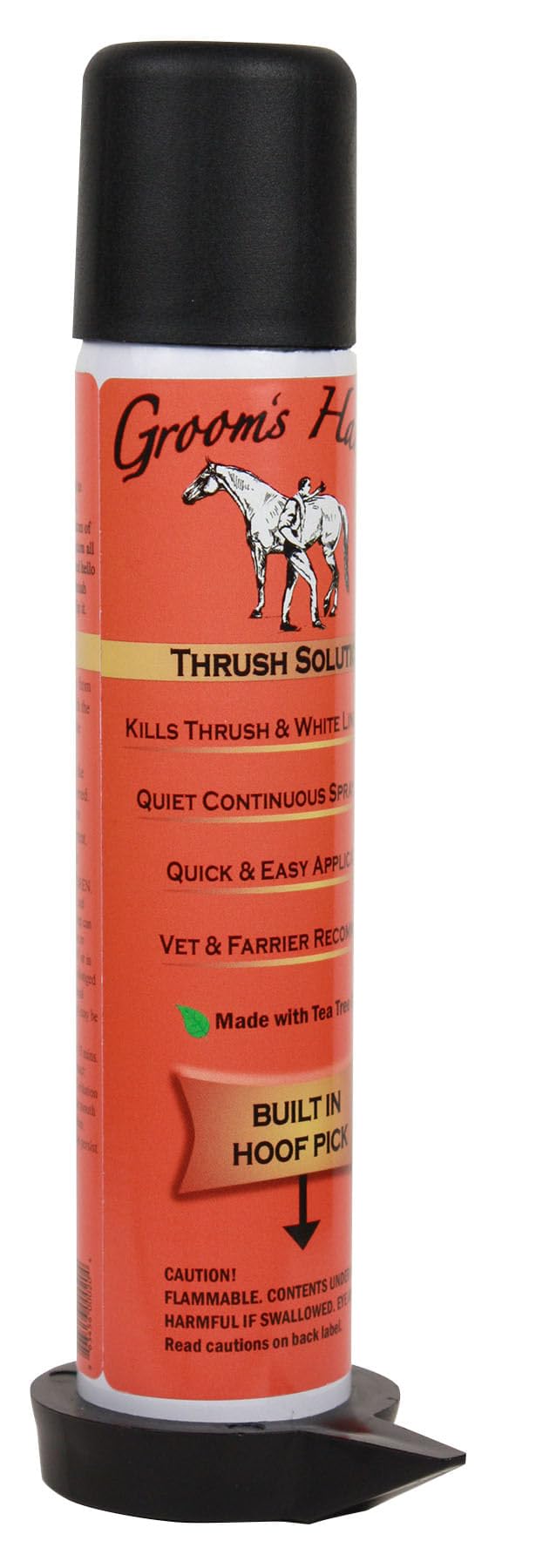 Grooms Hand Thrush Solution bottle for hoof care, easy-to-apply support in routine grooming.