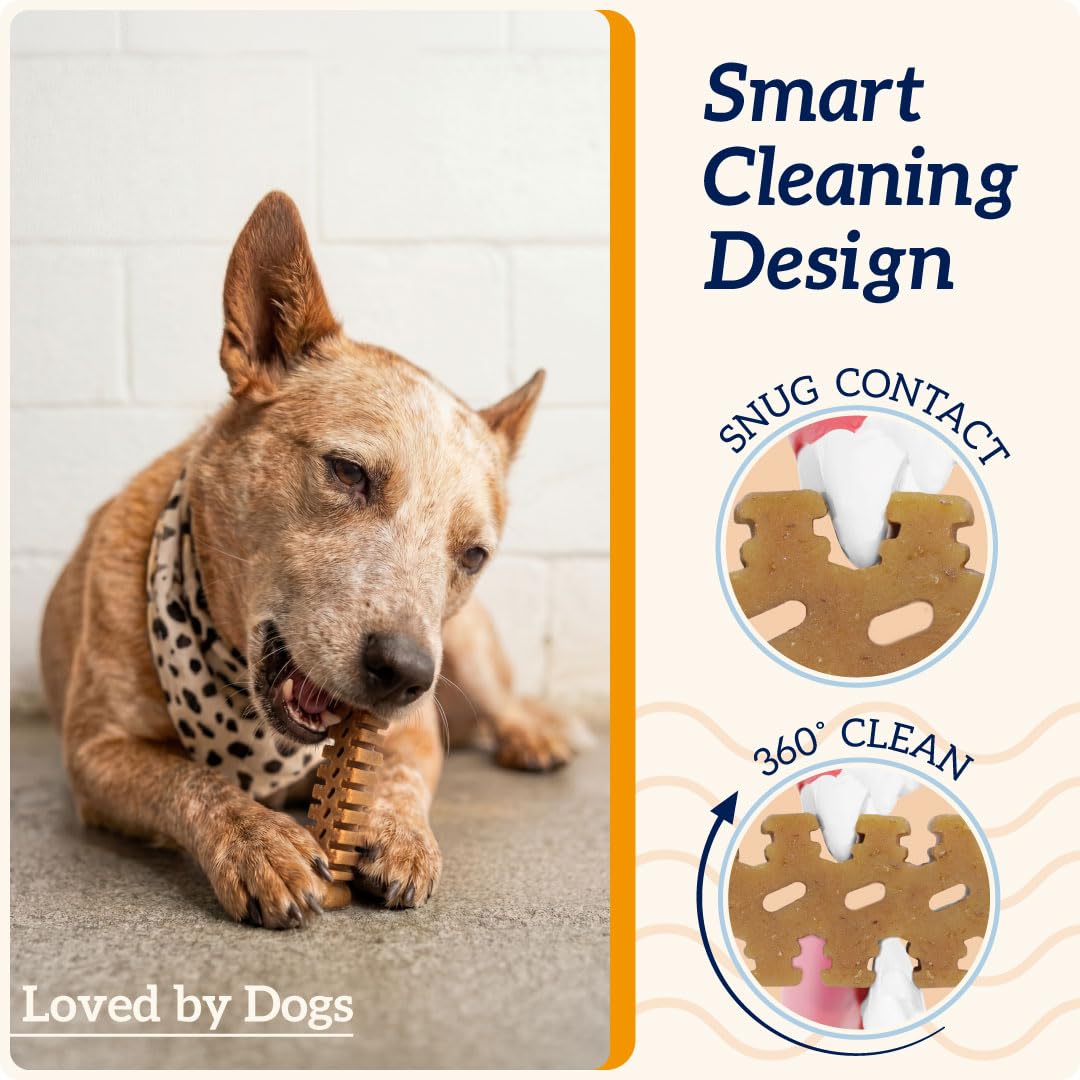 Groovies flexible chew texture demonstrates bending during chewing for longer use.