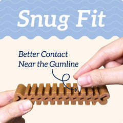 Patented grooves and oval openings promote thorough chewing across teeth