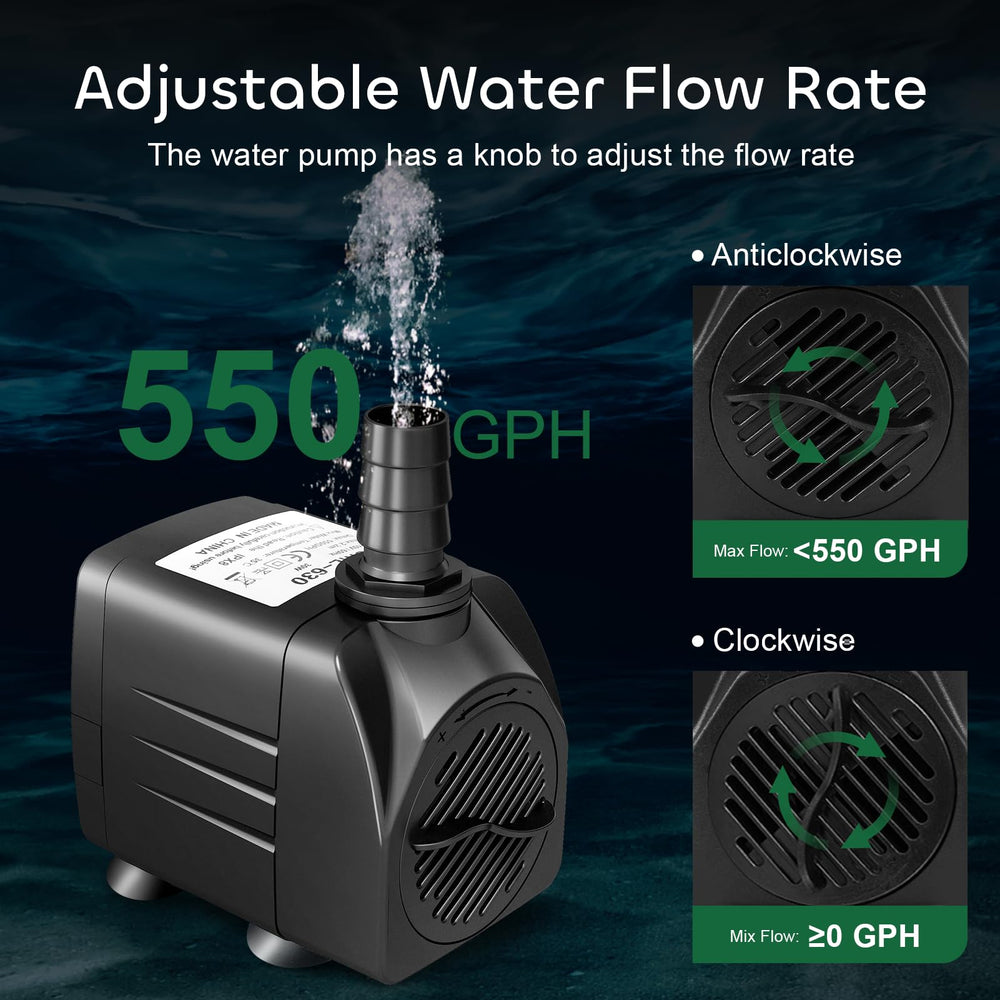 Growneer 30W motor powers efficient water movement with low energy use.