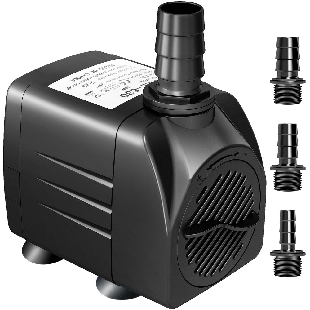 Growneer 550GPH submersible pump ideal for compact aquariums and small ponds that promotes stable circulation for healthier water.