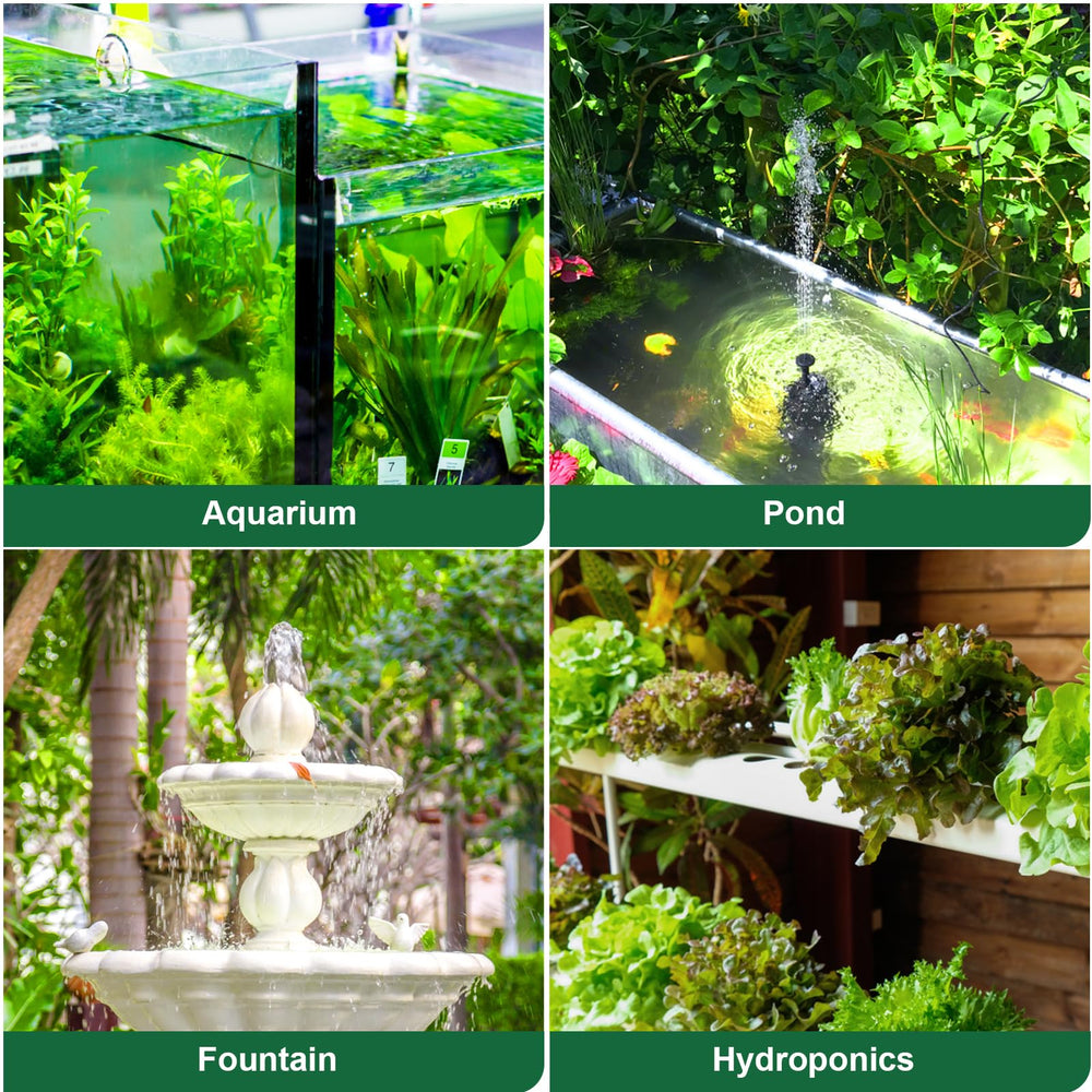 GROWNEER pump in hydroponics demonstrates versatile water circulation.