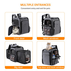 Groxkox cat backpack with ventilated mesh for airflow and comfort
