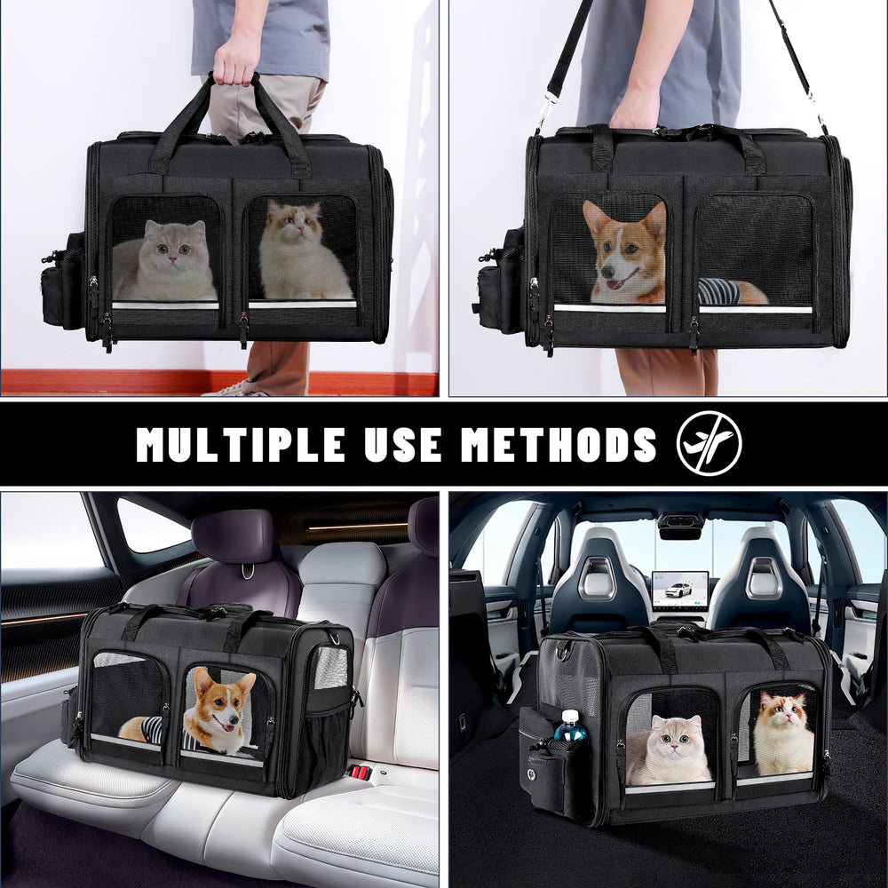 Groxkox black cat carrier combining style with practical design.