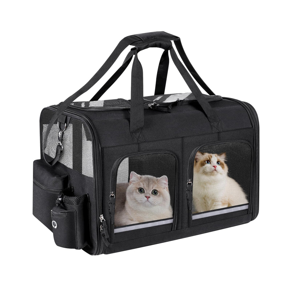 Groxkox cat carrier foldable 2-cat design for easy travel and storage.