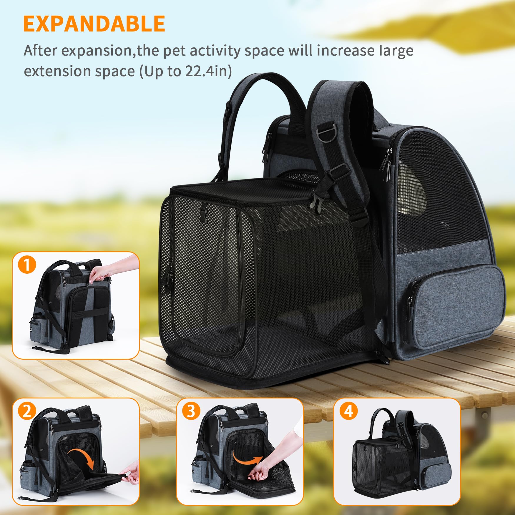 Groxkox expandable compartments store essentials like treats and leashes