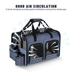 Groxkox travel-friendly grey cat carrier ideal for vet visits.