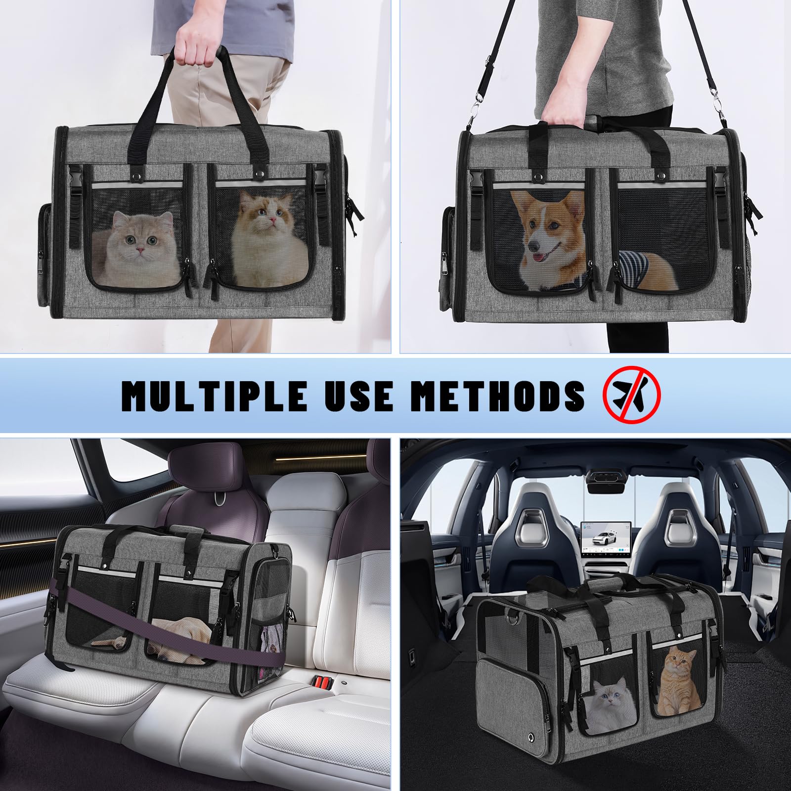 Groxkox travel-friendly pet carrier ideal for vet visits and road trips.