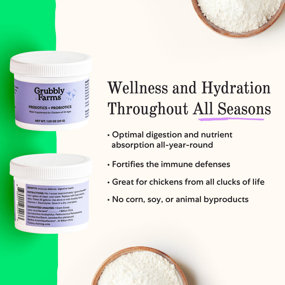 Grubbly Farms dosing information for consistent mixing and daily use