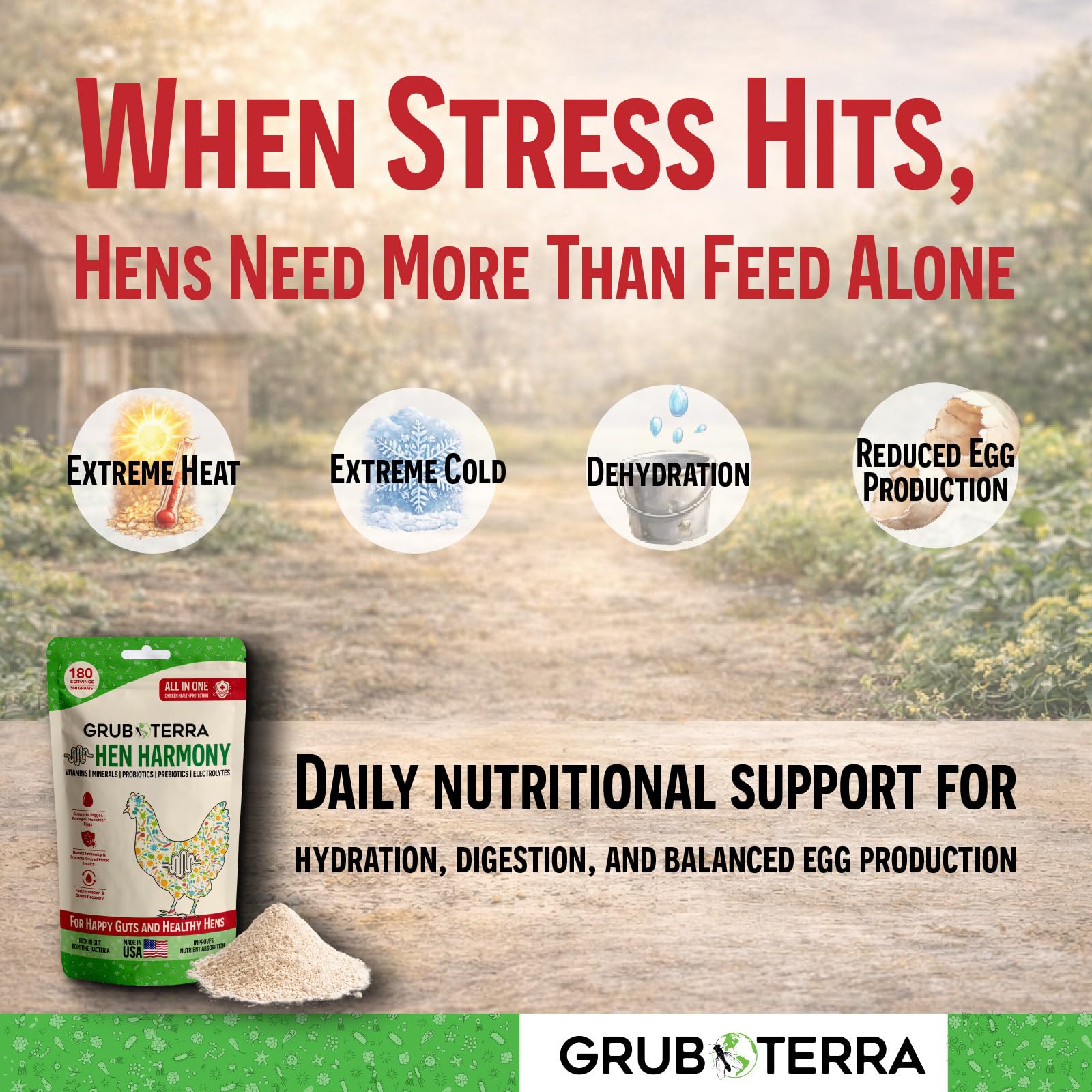 GrubTerra Hen Harmony promotes gut balance for digestion support