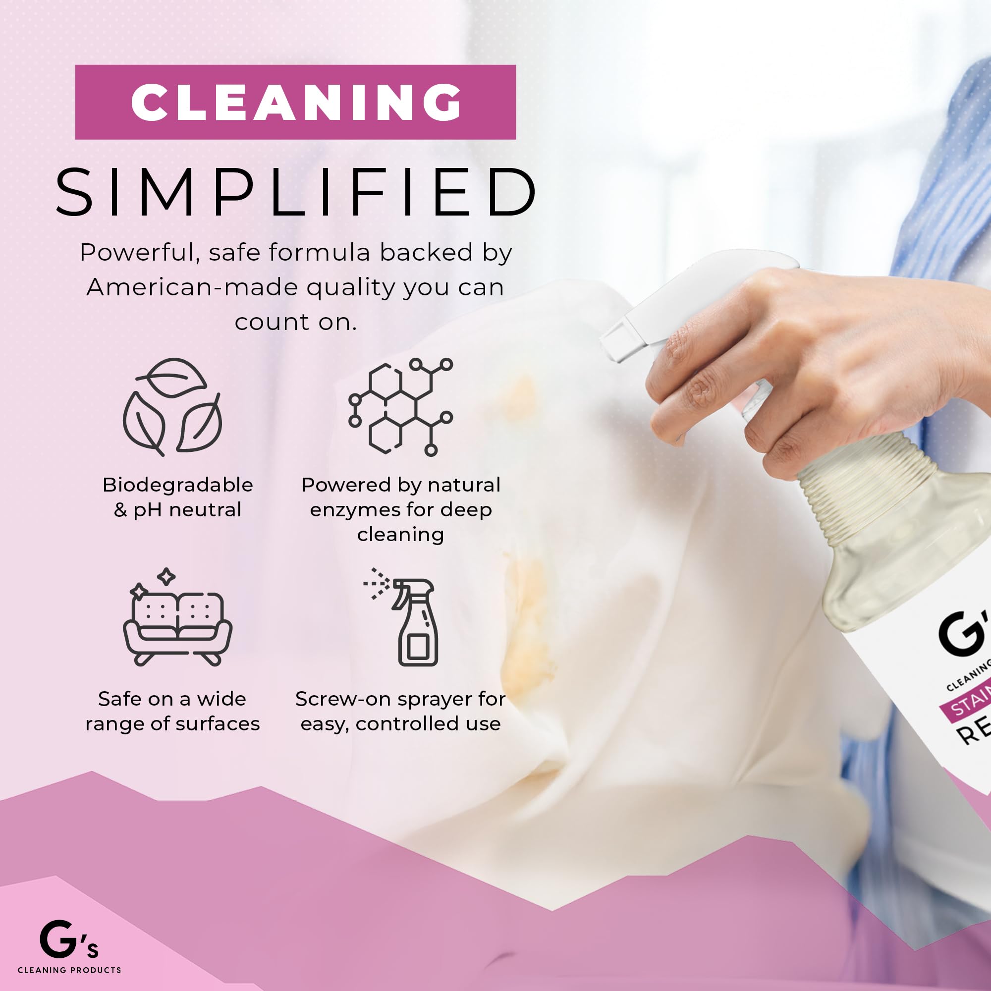 G's Cleaning Odor eliminator neutralizes smells at the source