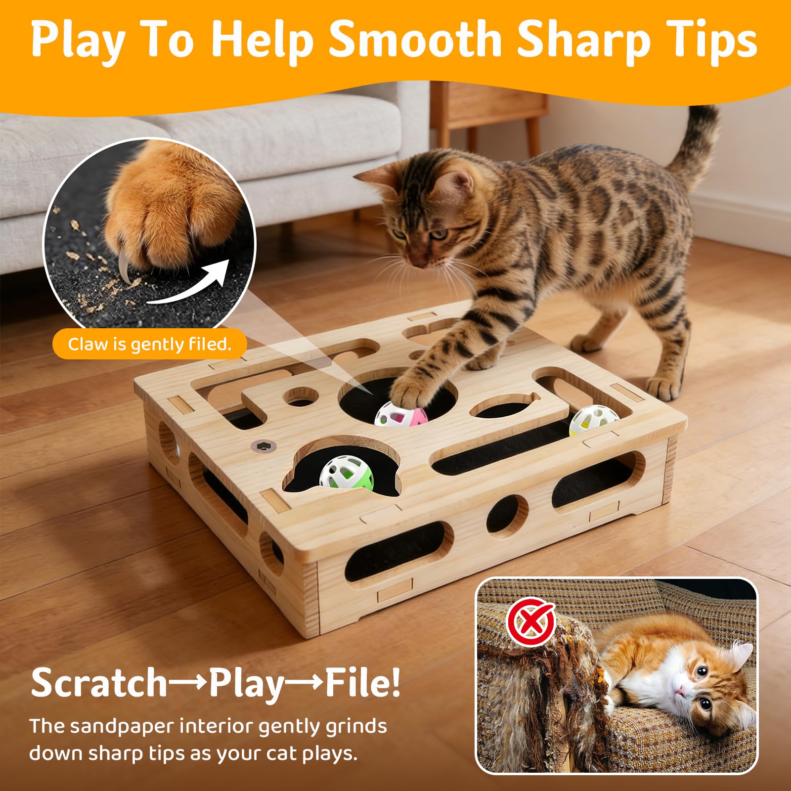 GTian cat nail file box uses sandpaper surface for mild nail care.