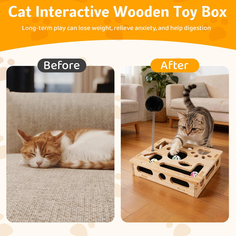 GTian natural wood material for safe, durable cat play.