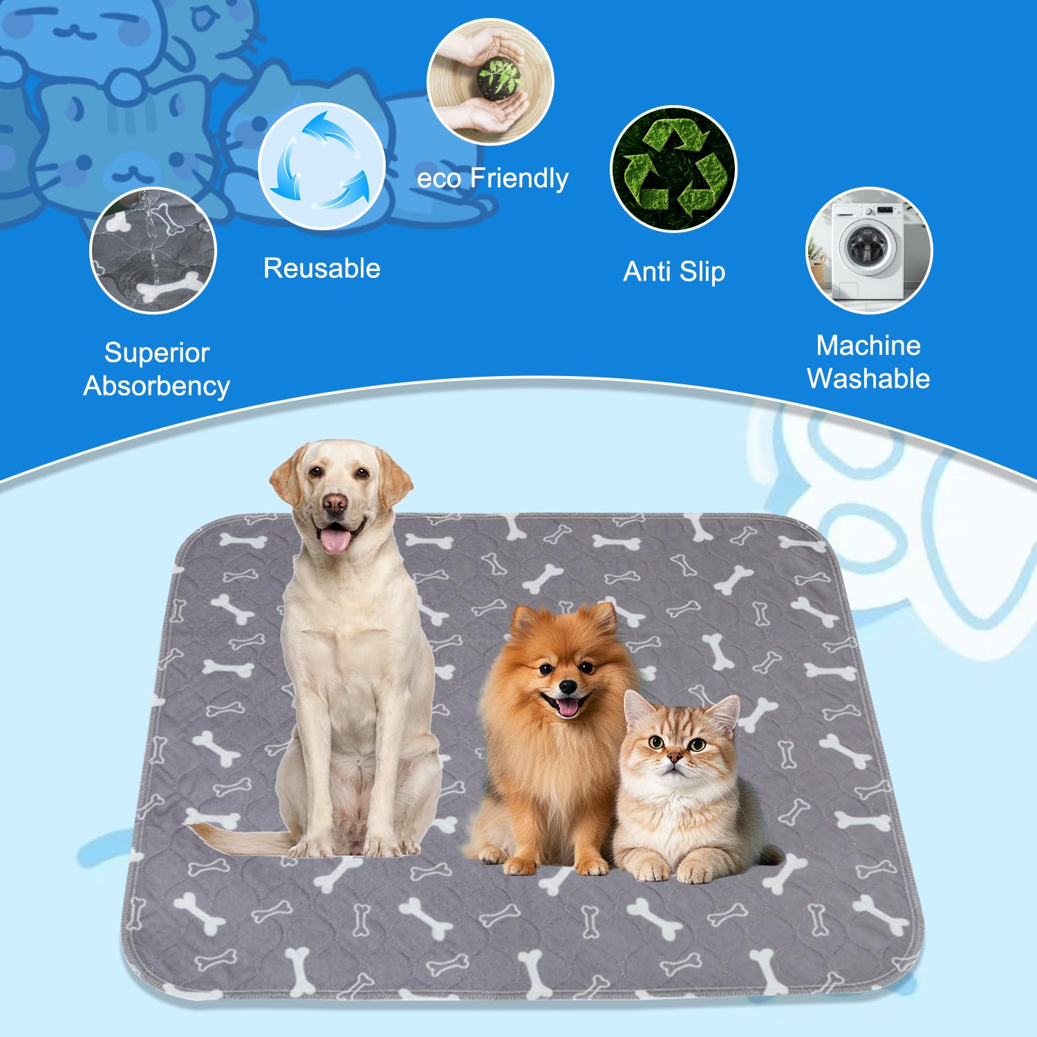 Gtrsiow durable reusable pad ideal for puppies training